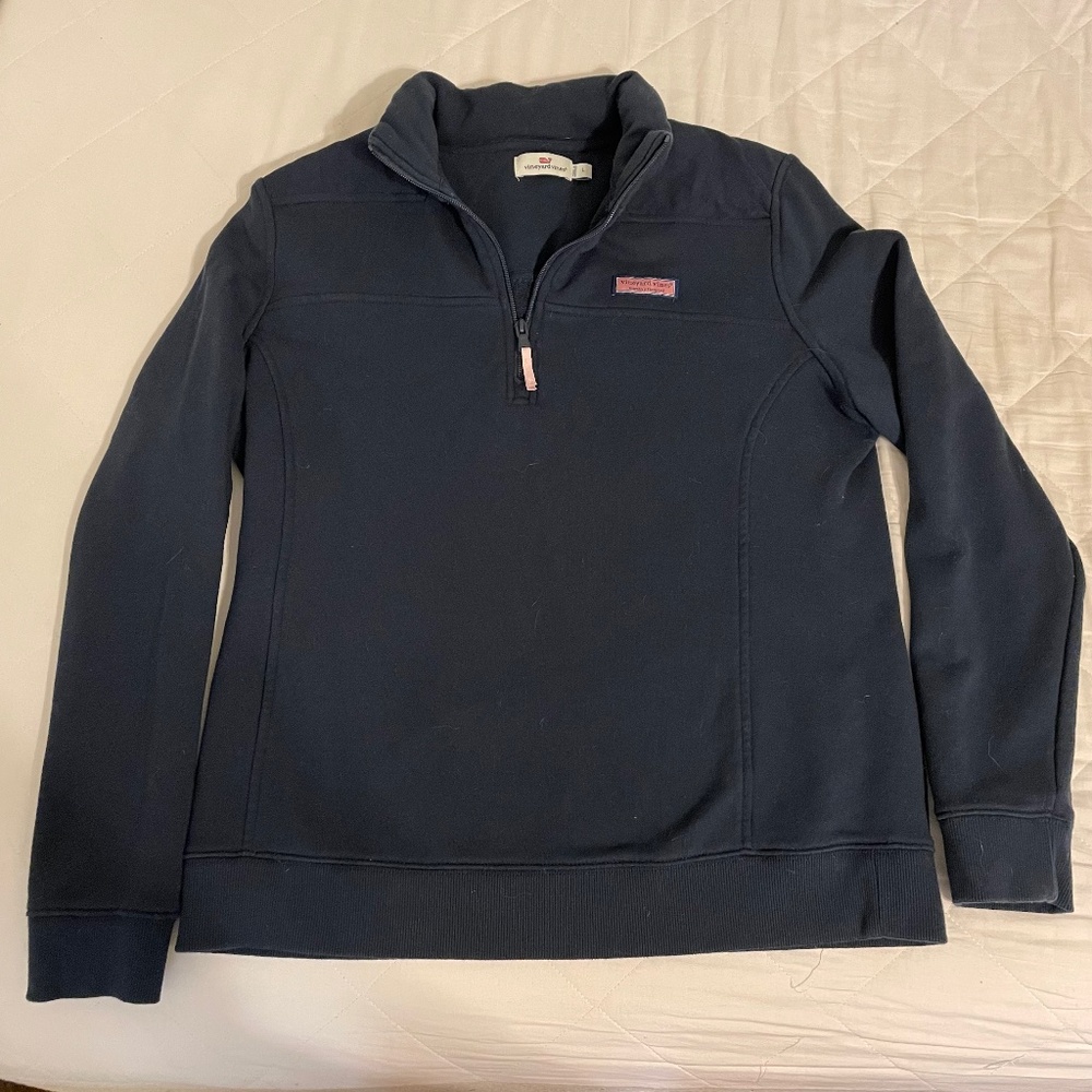 Vineyard Vines Navy 3/4 zipper girls pullover shep shirt/ jacket large